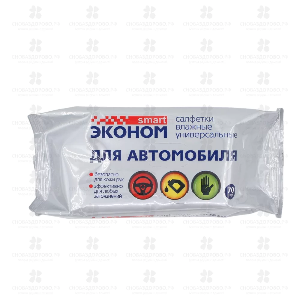 Салфетки влажные ЭКОНОМ Смарт №70 для автомобиля универсальные ✅ 28807/06229 | Сноваздорово.рф
